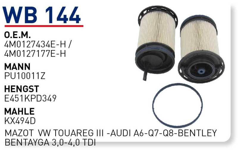 VW TOUAREG III -AUDI A6-Q7-Q8-BENTLEY BENTAYGA 3,0-4,0 TDI [WB144]