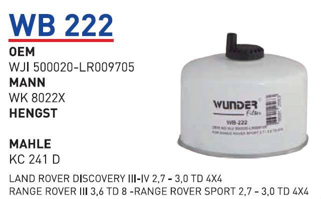 RANGE ROVER III 3,6 TD 8 -RANGE ROVER SPORT2,7 - 3,0 TD 4X4 [WB222]