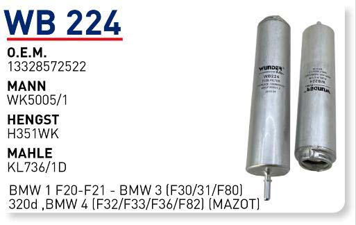 BMW 1 F20-F21 - BMW 3 (F30/31/F80) 320d ,BMW 4 (F32/F33/F36/F82) [WB224]