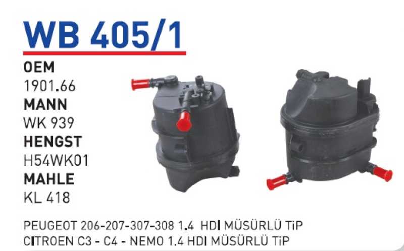PEUGEOT 206-207-307-308 1.4 HDI MÜSÜRLÜ TIP [WB405/1]