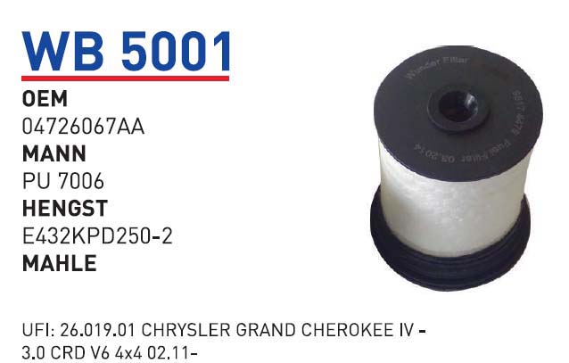 CHRYSLER GRAND CHEROKEE IV - 3.0 CRD V6 4x4 02.11- [WB5001]