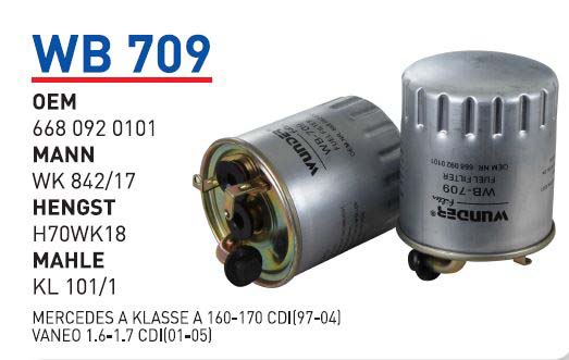 MERCEDES A KLASSEA 160-170 CDI (97-04)- VANEO 1,6-1,7 CDI (01-05) [WB709]