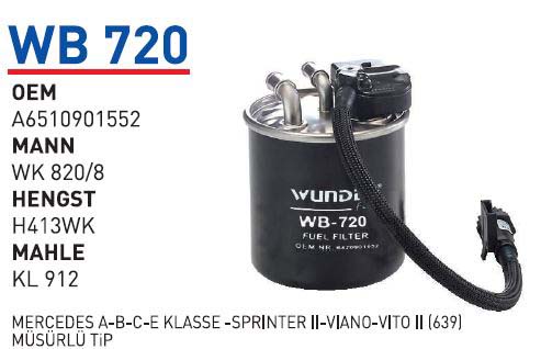 MERCEDES A-B-C-EKLASSE-SPRINTER II-VIANO-VITO II (639) MÜSÜRLÜ TIP [WB720]