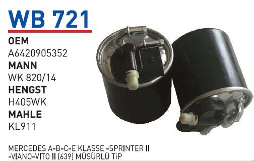 MERCEDES A-B-C-EKLASSE-SPRINTER II-VIANO-VITO II (639) MÜSÜRLÜ TIP [WB721]