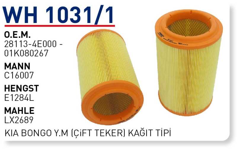 KiA BONGO Y.M (ÇiFT TEKER) KAGIT TIPI [WH1031/1]