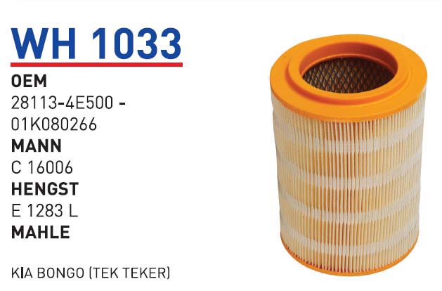 KIA BONGO TEK TEKER KAGIT TIPI [WH1033/1]
