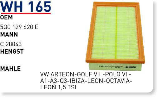 VW ARTEON-GOLF VII -POLO VI -A1-A3-Q3-IBIZA-LEON-OCTAVIA-LEON 1,5 TSI [WH165]