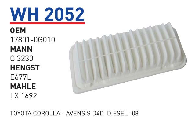 TOYOTA COROLLA - AVENSiS D4D DiESEL -08 [WH2052]