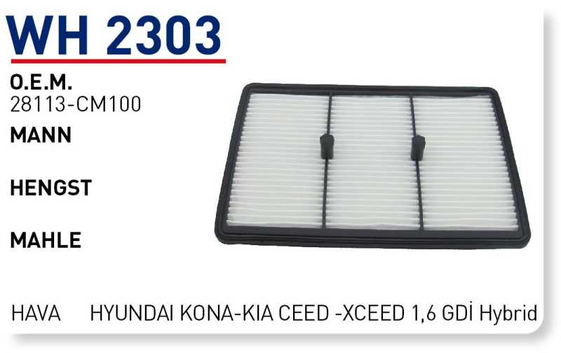 HYUNDAI KONA-KIA CEED -XCEED 1,6 GDI Hybrid [WH2303]