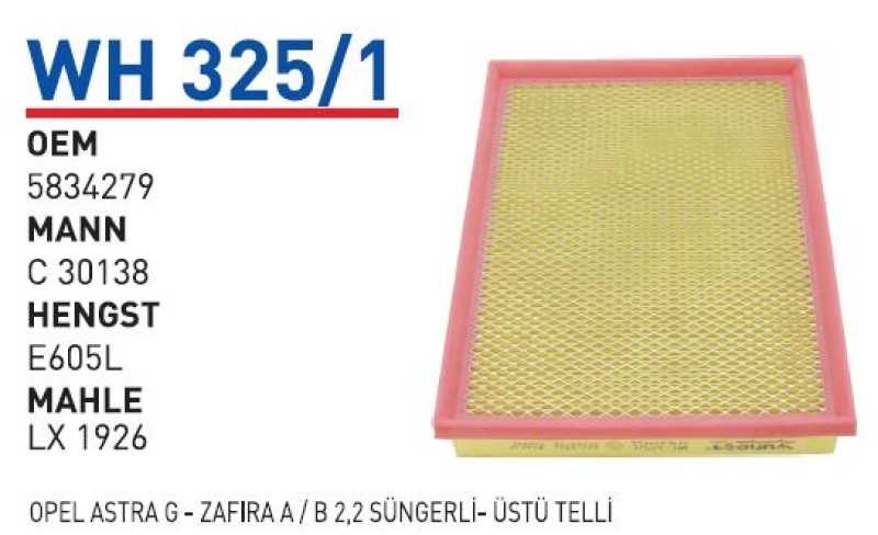 OPEL ASTRA G - ZAFIRA A / B 2,2 SÜNGERLI- ÜSTÜ TELLI [WH325/1]