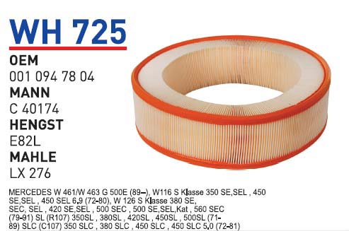MERCEDES 124-126-140 KASA 320-350-380-420-450-500 SE-SEL 117 MOTOR [WH725]