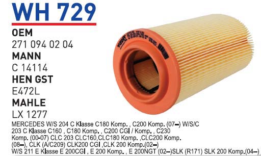 MERCEDES 201 - 203 KASA C200 KOMP. - E200 KOMP. [WH729]