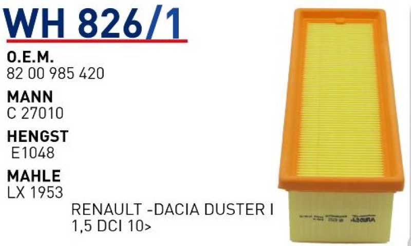 RENAULT -DACIA DUSTER II 1,5 DCI 10> ( KAGIT TIPI ) [WH826/1]