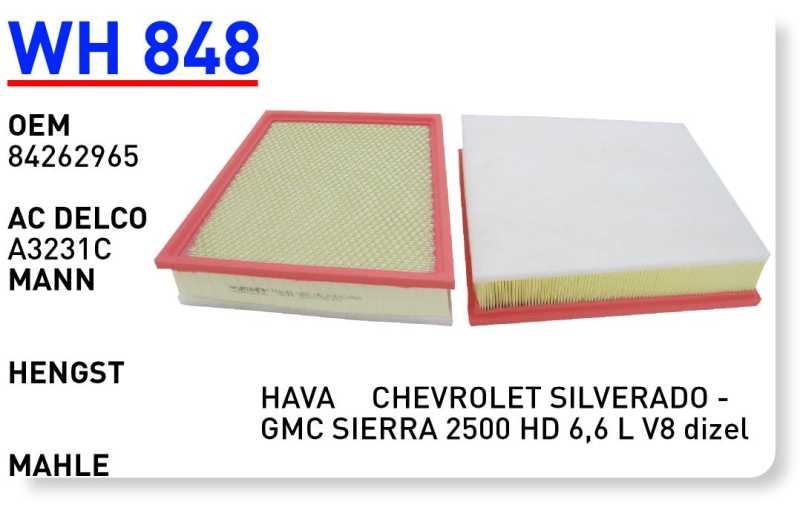CHEVROLET SILVERADO - GMC SIERRA 2500 HD 6,6 L V8 dizel [WH848]