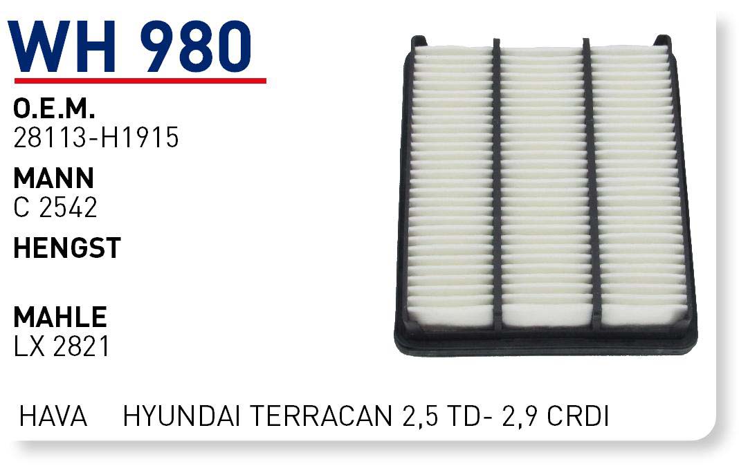 HYUNDAI TERRACAN 2,5 TD- 2,9 CRDI [WH980]