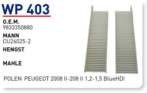 PEUGEOT 2008 II-208 II 1,2-1,5 BlueHDI [WP403]
