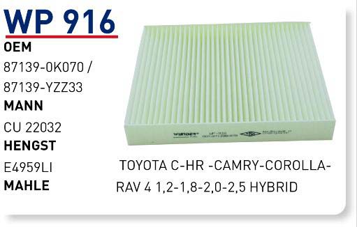 TOYOTA C-HR -CAMRY-COROLLA-RAV 4 1,2-1,8-2,0-2,5 HYBRID [WP916]