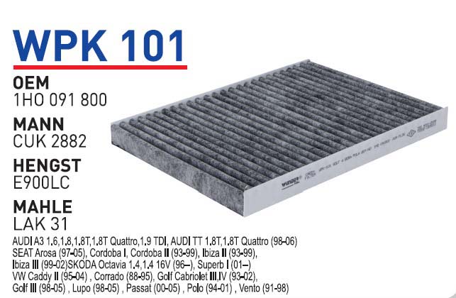 VOLKSWAGEN GOLF 4 - BORA 1.4-1.6-1.8 POLO III [WPK101]