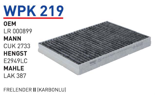 FRELENDER II KARBONLU POLEN FILTRESI [WPK219]