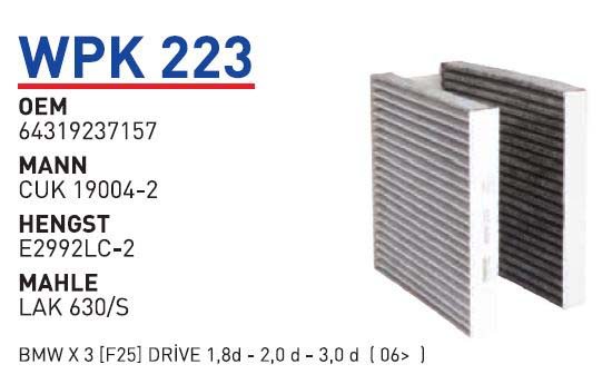 BMW X 3 [F25] DRIVE 1,8d - 2,0 d - 3,0 d [WPK223]