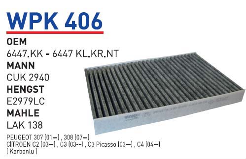 PEUGEOT PARTNER 03 - 307 - 308 (KARBONLU) [WPK406]