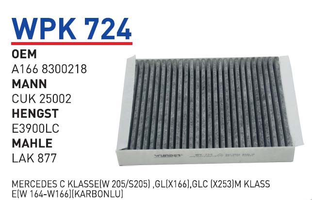 MERCEDES C KLASSE(W 205/S205) ,GL(X166),GLC (X253)M KLASSE(W 164-W166) [WPK724]