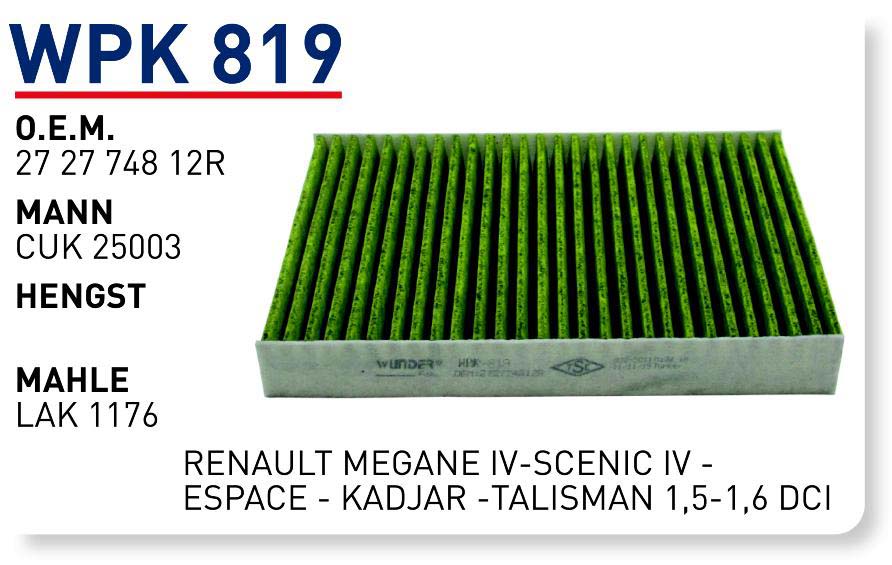 RENAULT MEGANE IV-SCENIC IV -ESPACE - KADJAR -TALISMAN 1,5-1,6 DCI [WPK819]