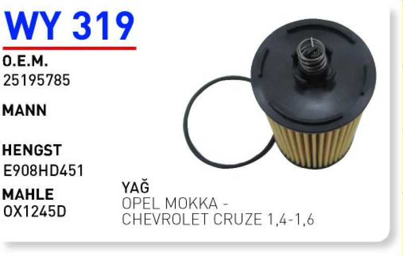 OPEL MOKKA -CHEVROLET CRUZE 1,4-1,6 [WY319]