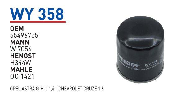 OPEL ASTRA G-H-J 1,4 - CHEVROLET CRUZE 1,6 [WY358]