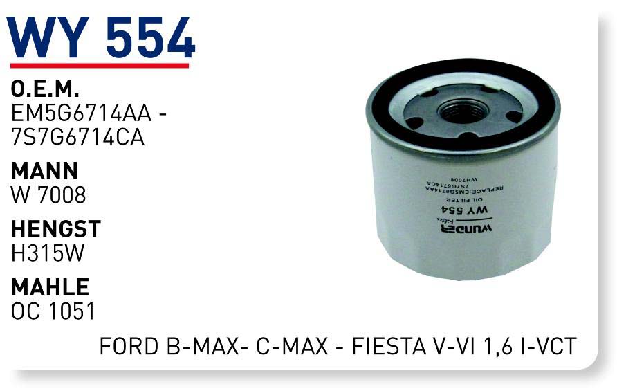 FORD B-MAX- C-MAX - FIESTA V-VI 1,6 TI-VCT [WY554]