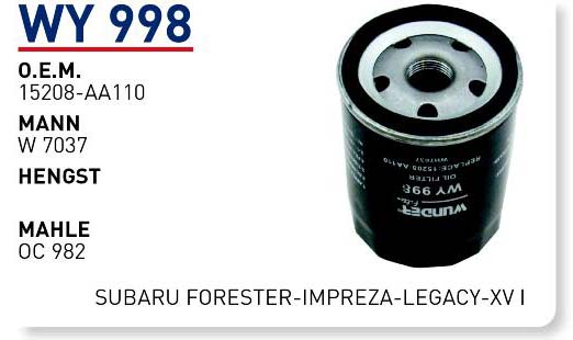SUBARU FORESTER-IMPREZA-LEGACY-XV I [WY998]